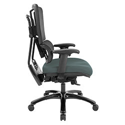 Vertical Black Mesh Back Chair with Shiny Black Base
